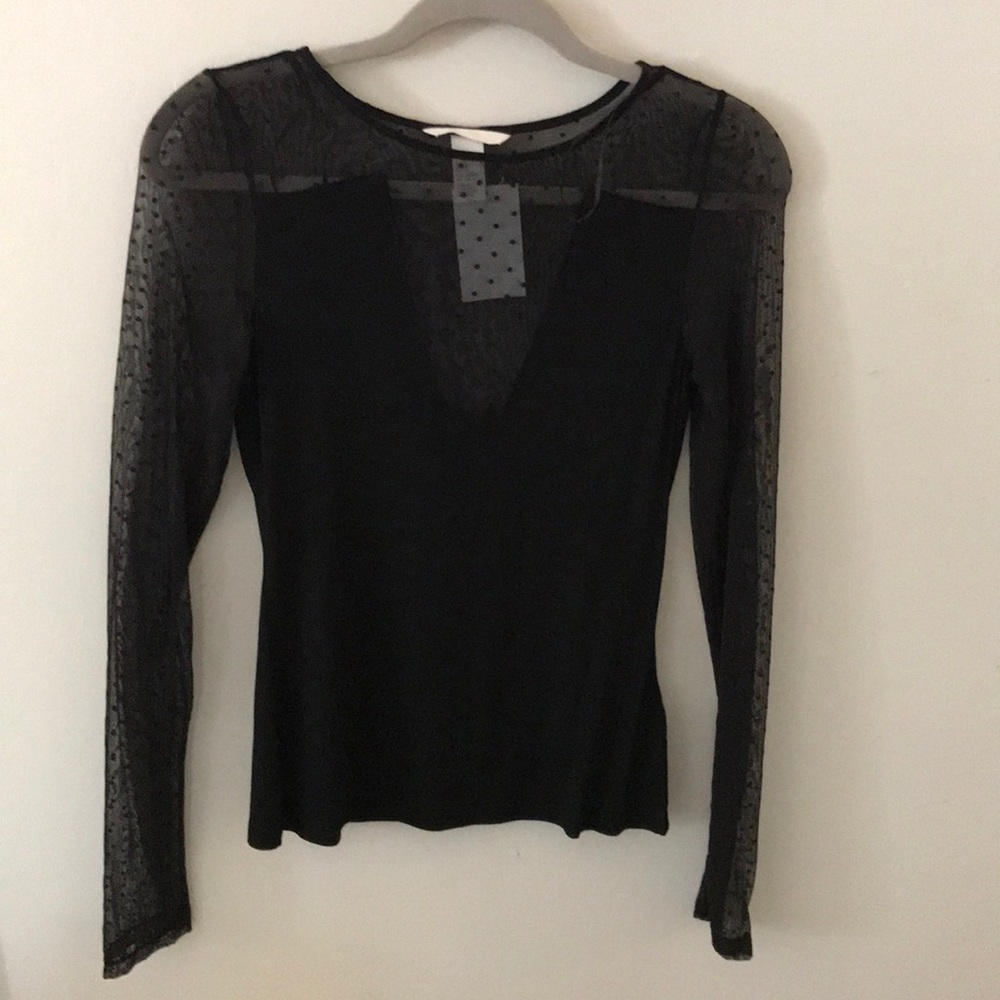 Black mesh top